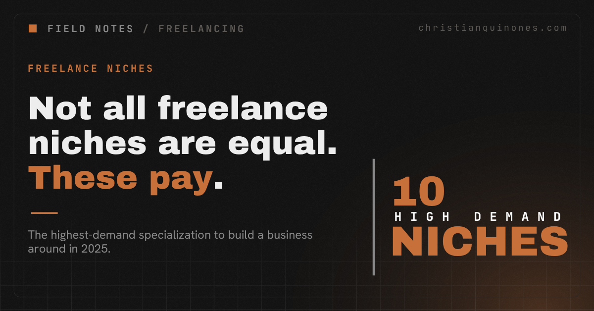 Top 10 Freelancing Niches in 2025: Where the Money Is